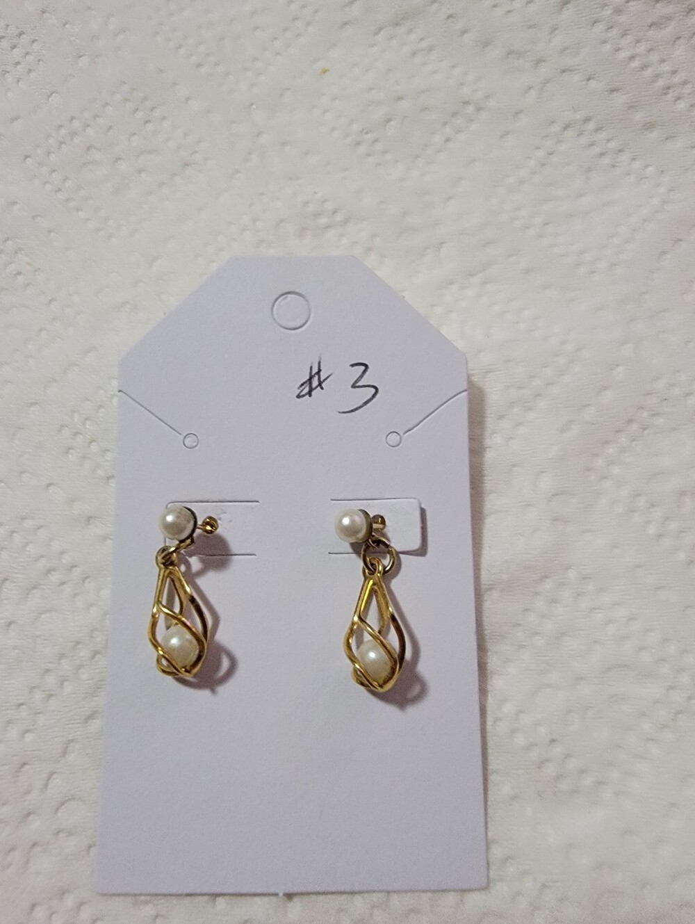 Gold Tone Pearl Caged Drop Earrings - Classic Women's Jewelry